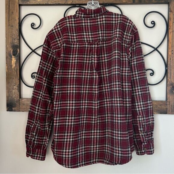 Woolrich Men’s 100% Cotton Plaid Ruby Flannel Shirt Size L - Picture 4 of 16